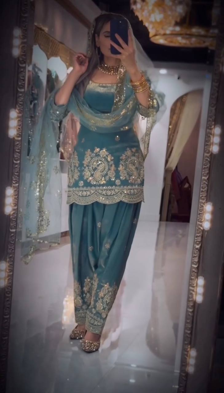 Neo-Classic Sage Couture Salwar Suit